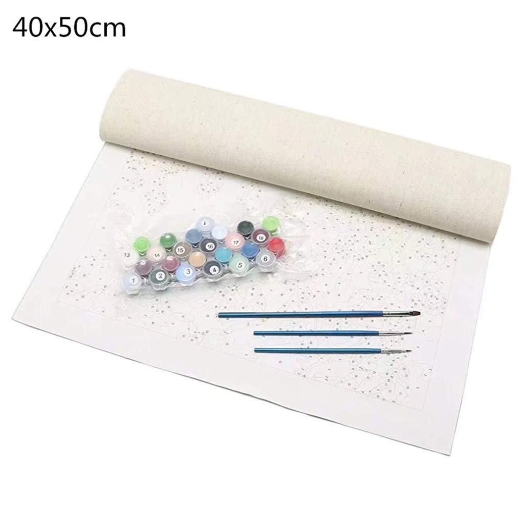 HASTHIP Paint by Numbers for Adult Kits, DIY Canvas Oil Painting Kit for Kid Beginners with Paintbrushes Acrylic Pigment Drawing Paintwork HASTHIP Paint by Numbers for Adult Kits, DIY Canvas Oil Painting Kit for Kid Beginners with Paintbrushes Acrylic Pigment Drawing Paintwork